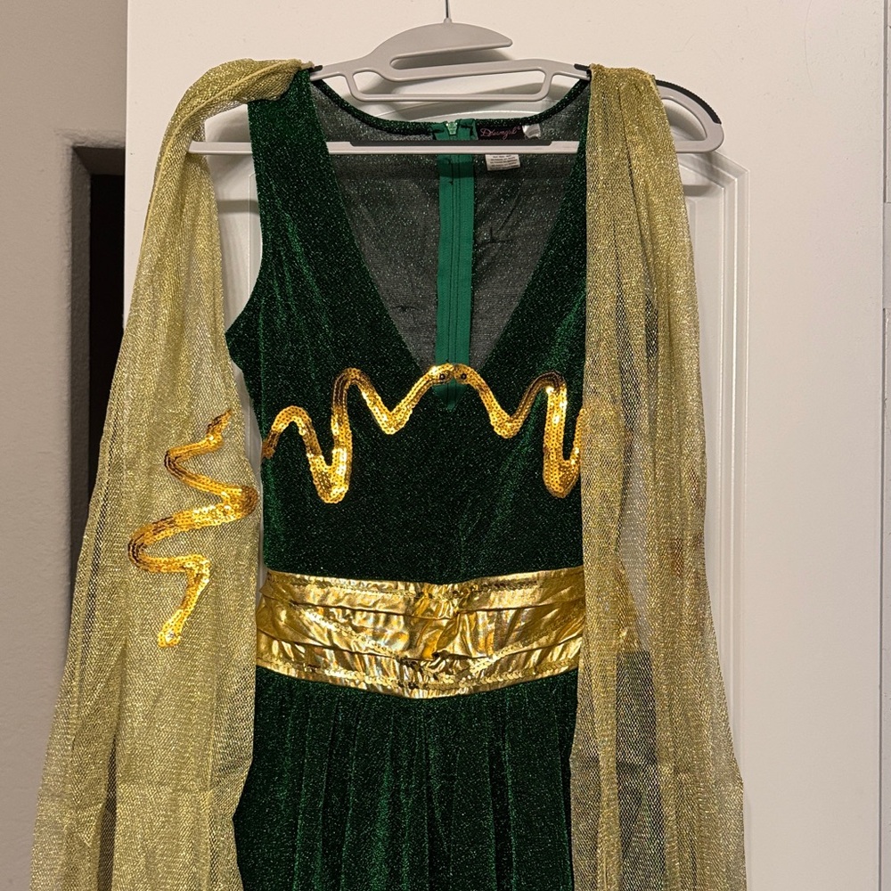 Dreamgirl Sparkling Green and Gold Dress Medusa S new